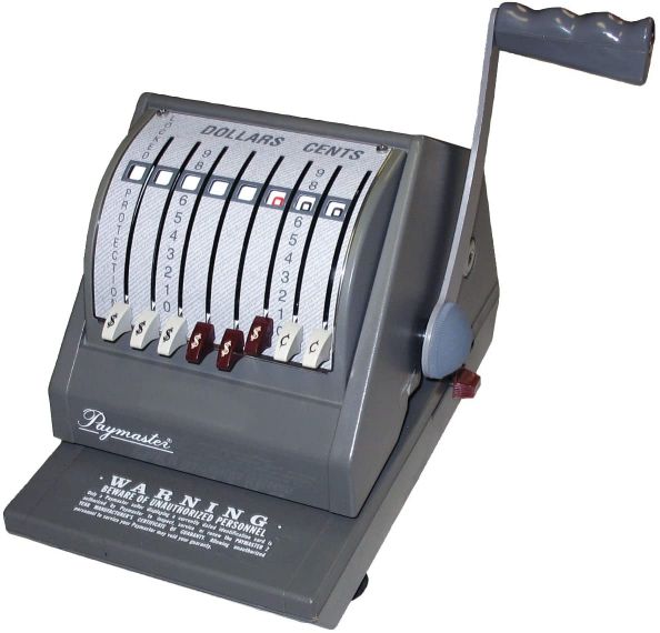 Paymaster checkwriter machine